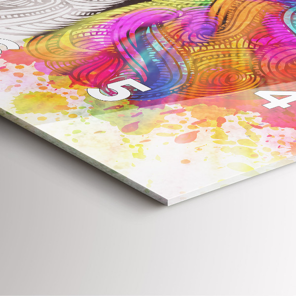 Square glass wall clock Abstraction brain