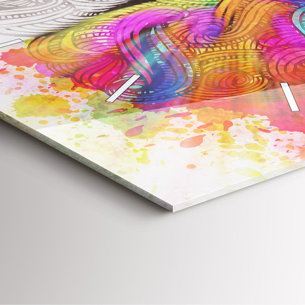 Square glass wall clock Abstraction brain