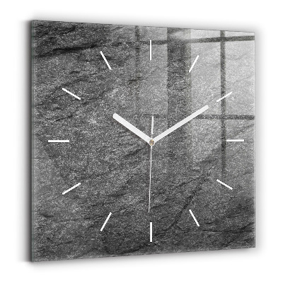 Square glass wall clock Volcanic rock