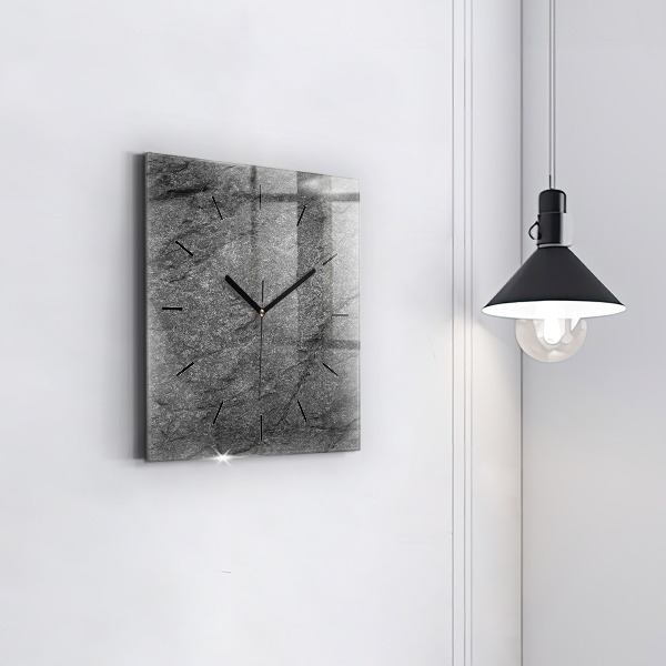 Square glass wall clock Volcanic rock