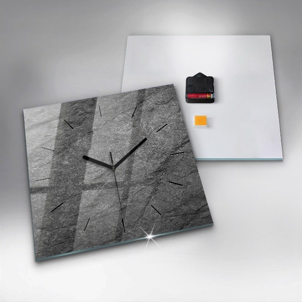 Square glass wall clock Volcanic rock