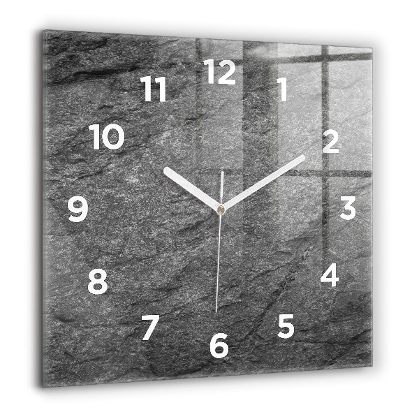 Square glass wall clock Volcanic rock
