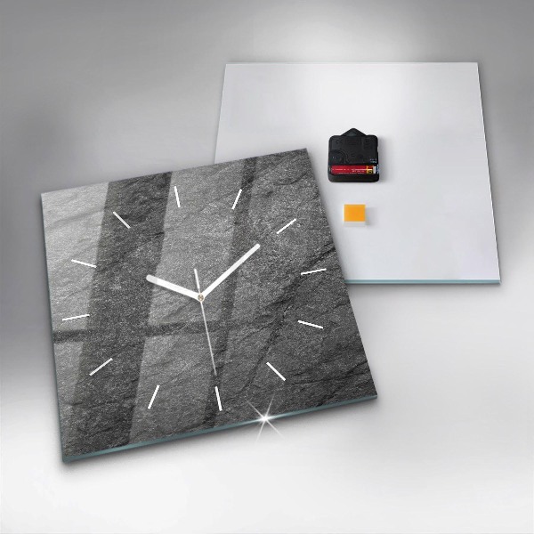 Square glass wall clock Volcanic rock