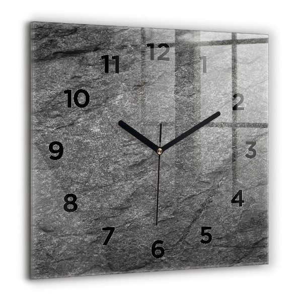 Square glass wall clock Volcanic rock