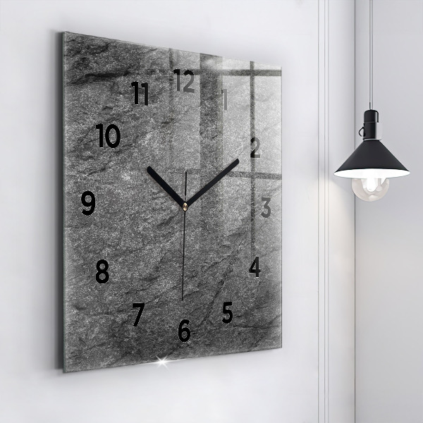 Square glass wall clock Volcanic rock