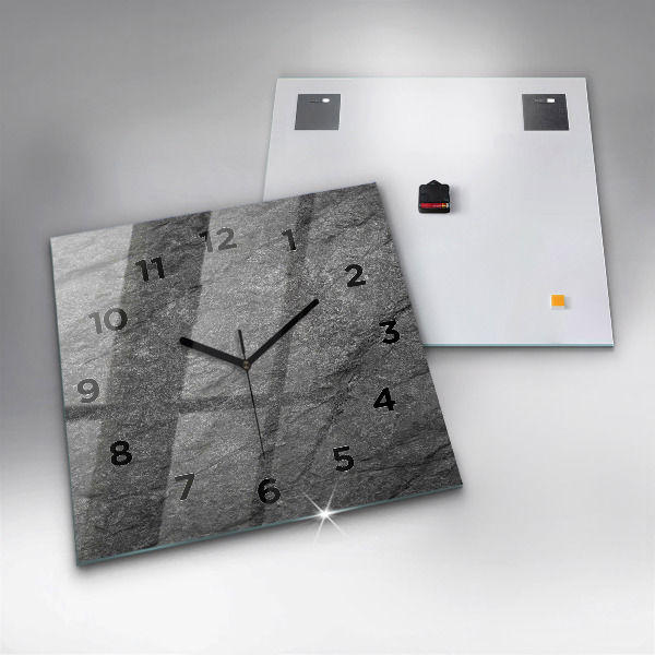 Square glass wall clock Volcanic rock