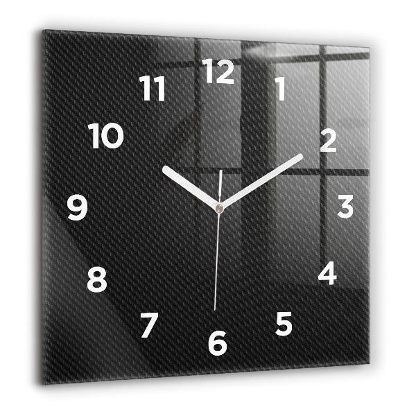 Square glass wall clock Dark abstraction
