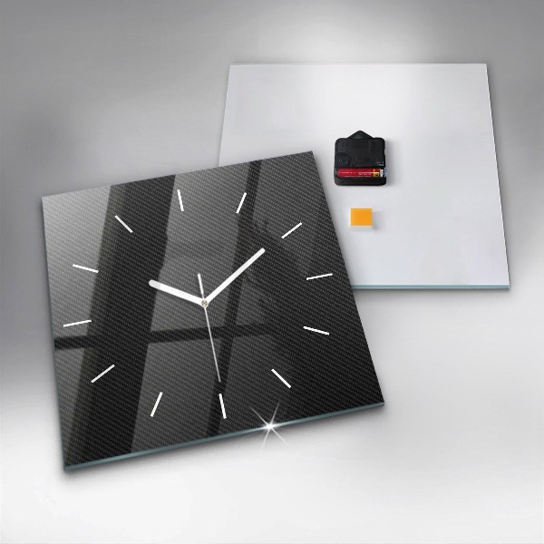 Square glass wall clock Dark abstraction