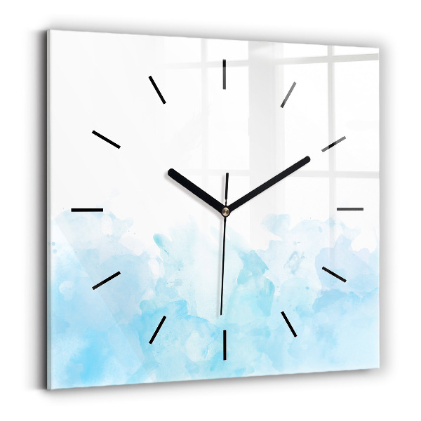 Square glass wall clock Painted spots