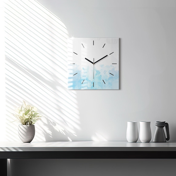 Square glass wall clock Painted spots