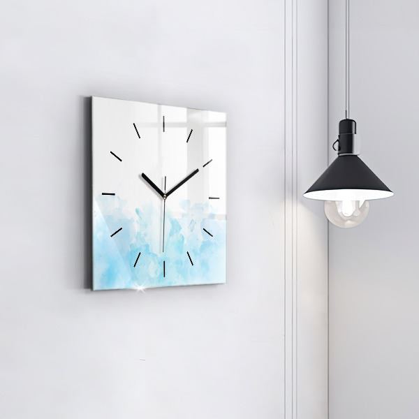 Square glass wall clock Painted spots