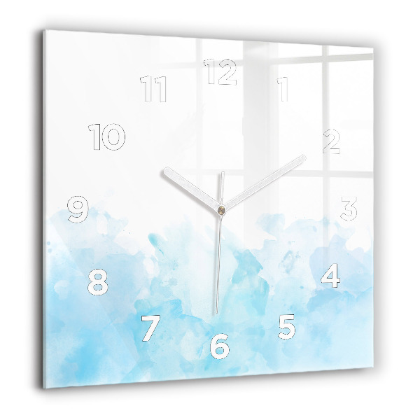 Square glass wall clock Painted spots