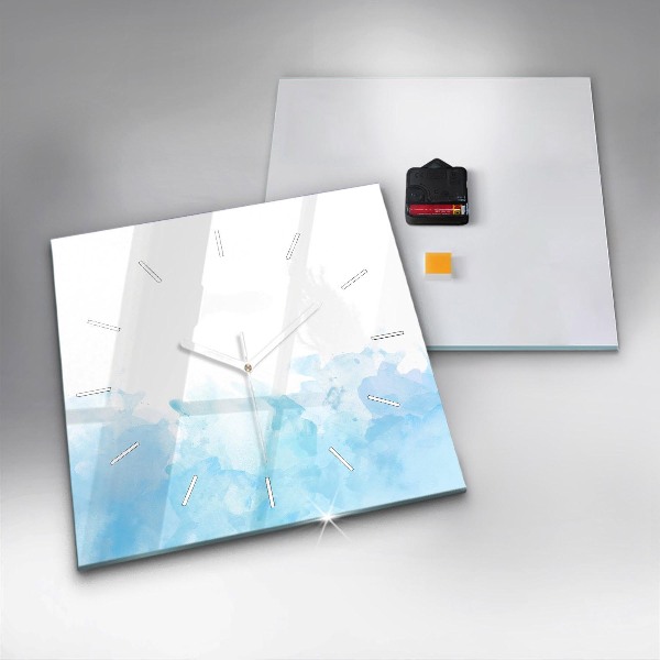 Square glass wall clock Painted spots