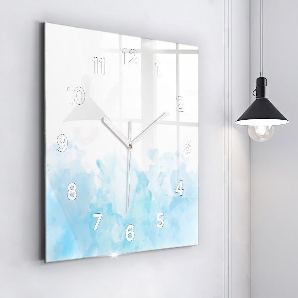 Square glass wall clock Painted spots