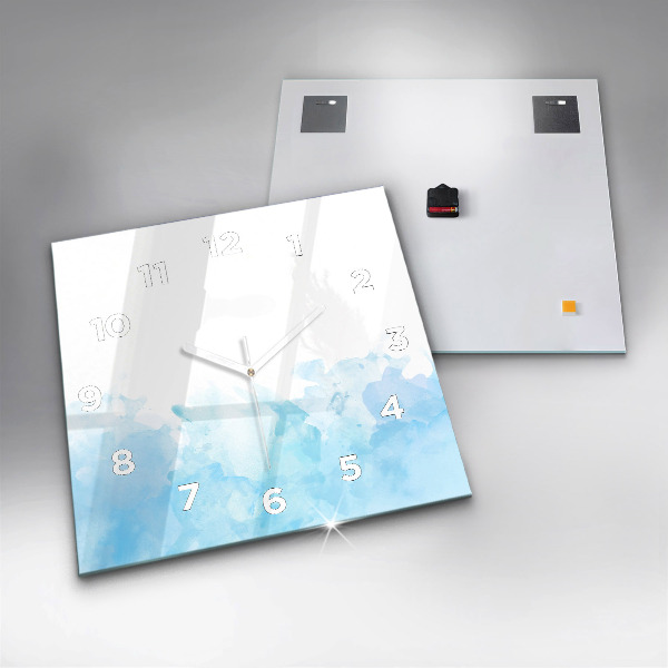 Square glass wall clock Painted spots