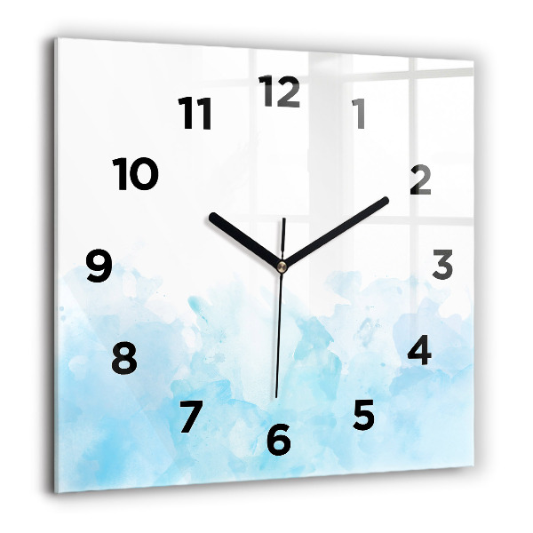 Square glass wall clock Painted spots