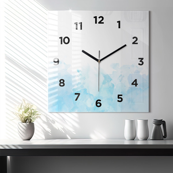 Square glass wall clock Painted spots
