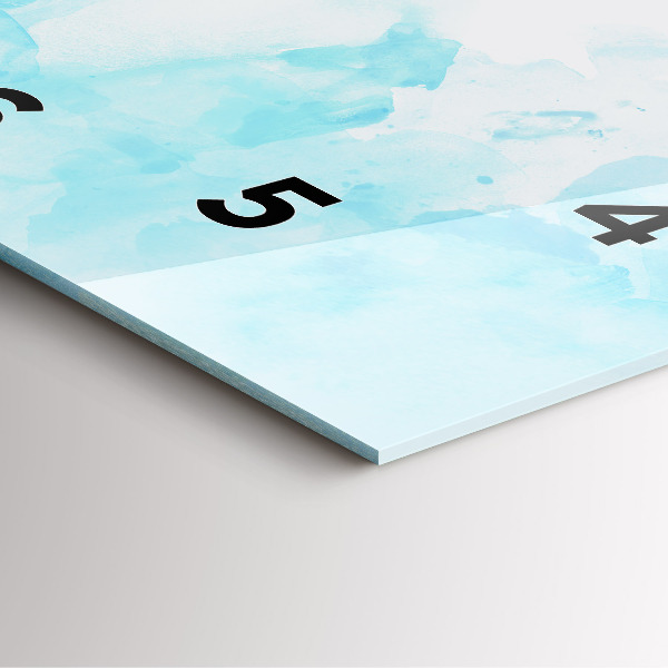 Square glass wall clock Painted spots