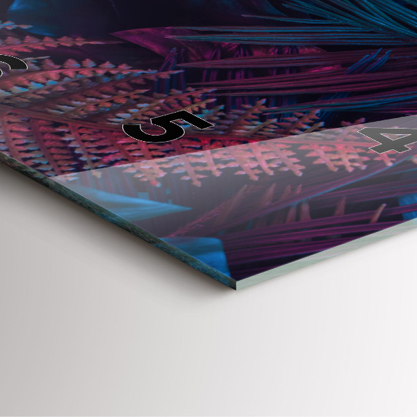 Square glass wall clock Exotic flowers