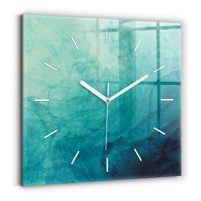 Square glass wall clock Abstraction depth