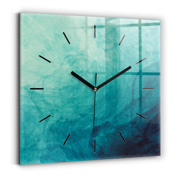 Square glass wall clock Abstraction depth