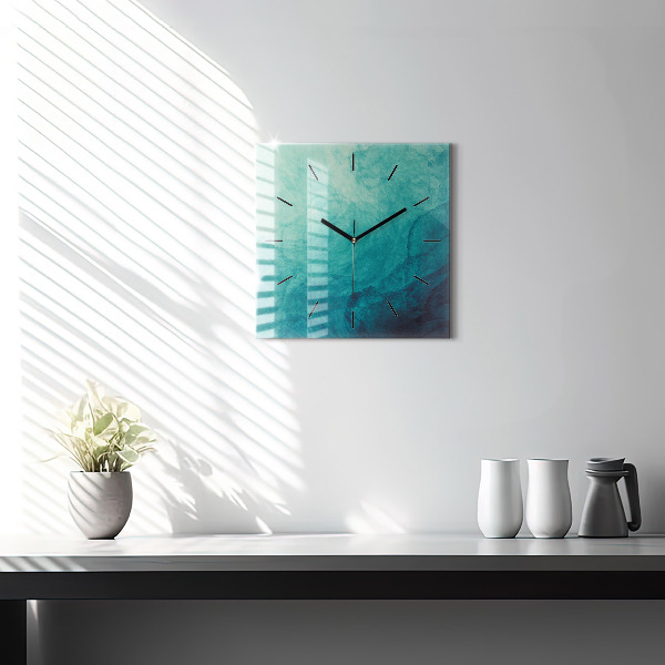 Square glass wall clock Abstraction depth
