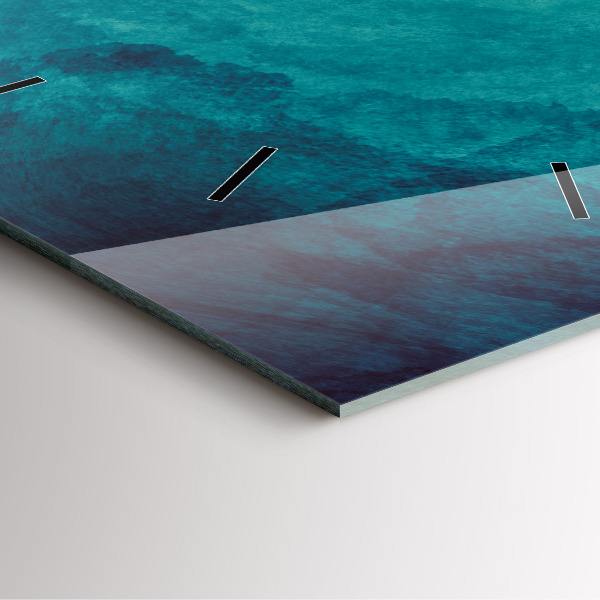 Square glass wall clock Abstraction depth