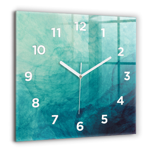 Square glass wall clock Abstraction depth