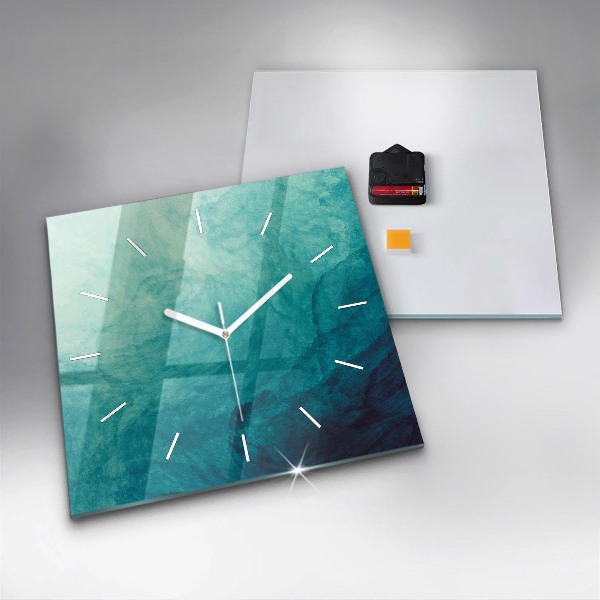 Square glass wall clock Abstraction depth