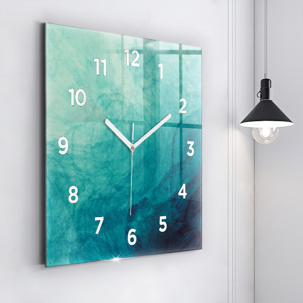 Square glass wall clock Abstraction depth