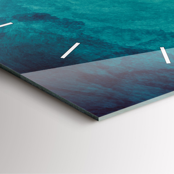 Square glass wall clock Abstraction depth