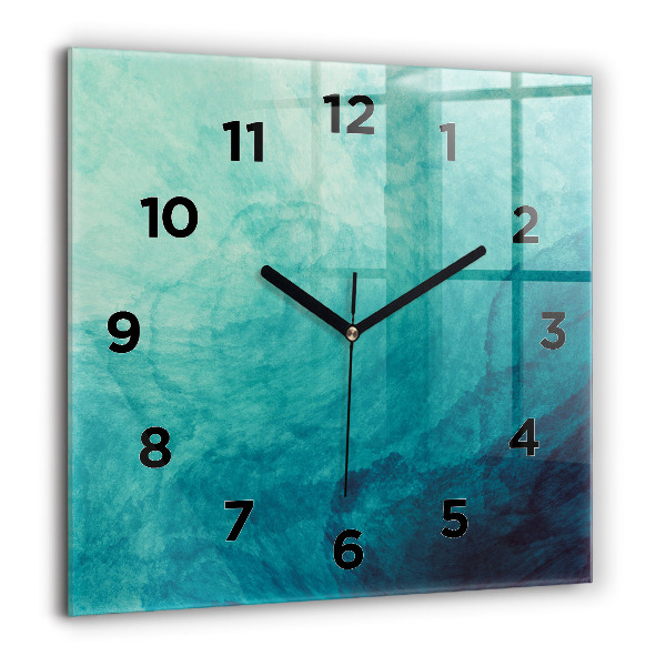 Square glass wall clock Abstraction depth