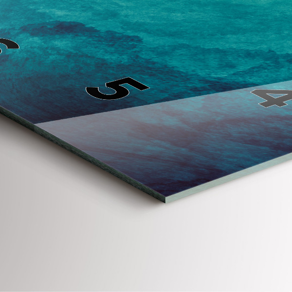 Square glass wall clock Abstraction depth