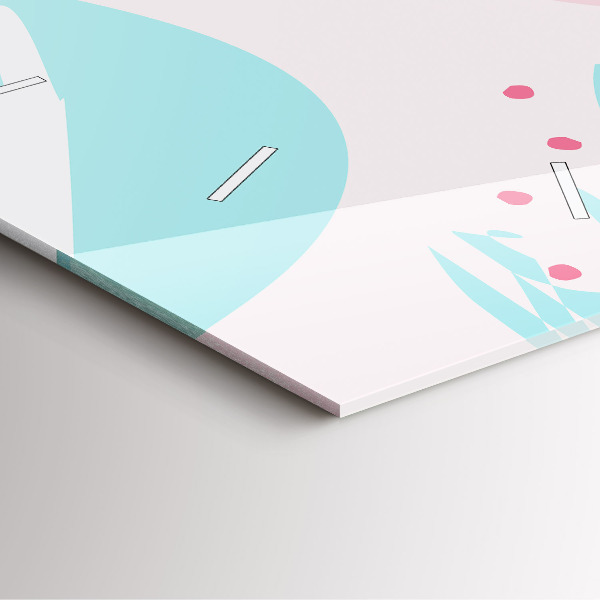 Square glass wall clock Pastel abstraction