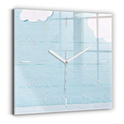 Square glass wall clock Children's board