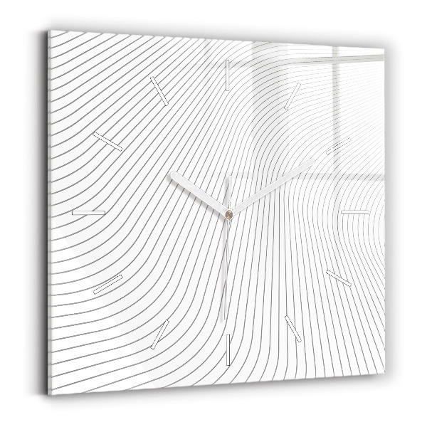 Square glass wall clock Abstraction lines