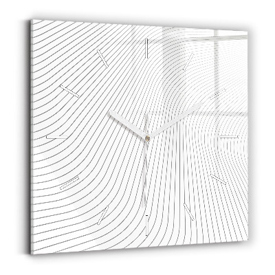 Square glass wall clock Abstraction lines
