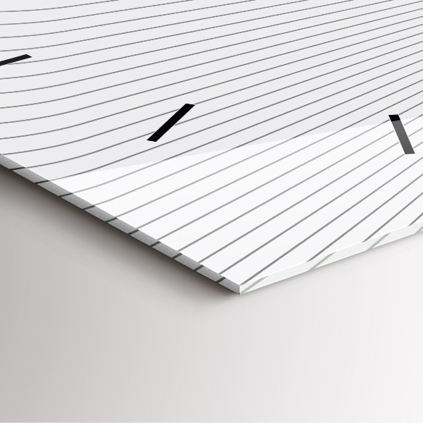 Square glass wall clock Abstraction lines