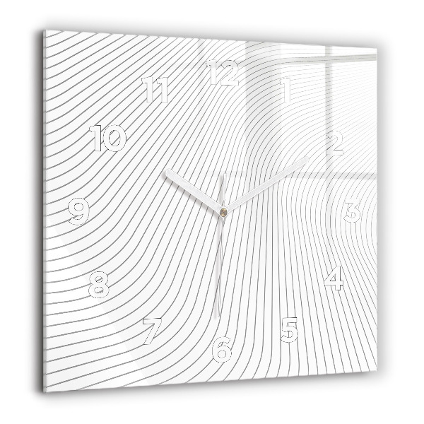 Square glass wall clock Abstraction lines