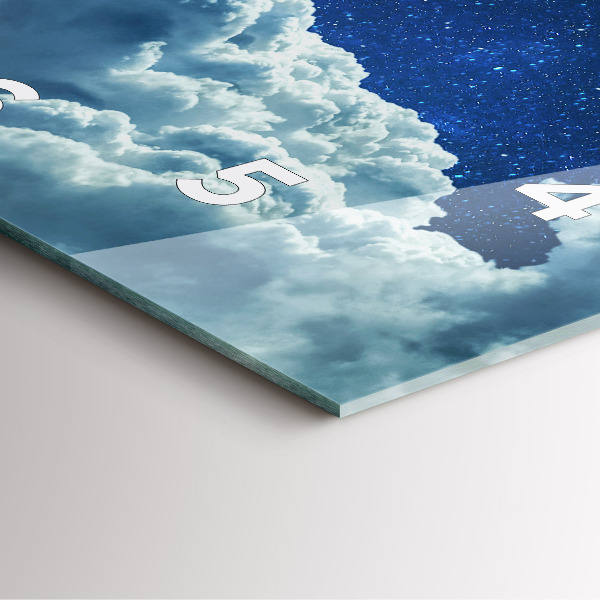 Square glass wall clock Night sky