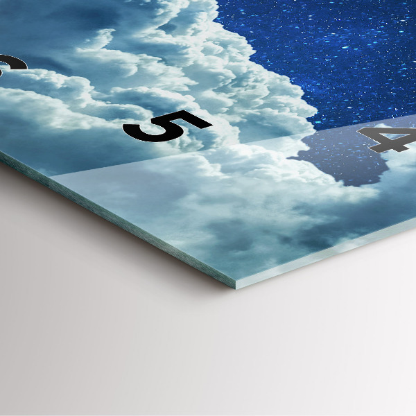 Square glass wall clock Night sky
