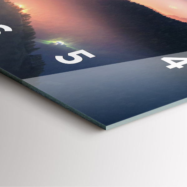 Square glass wall clock Mountain peak landscape