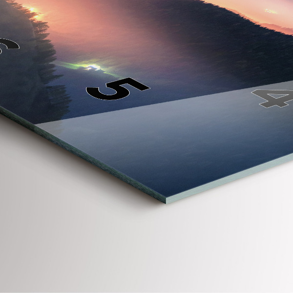 Square glass wall clock Mountain peak landscape