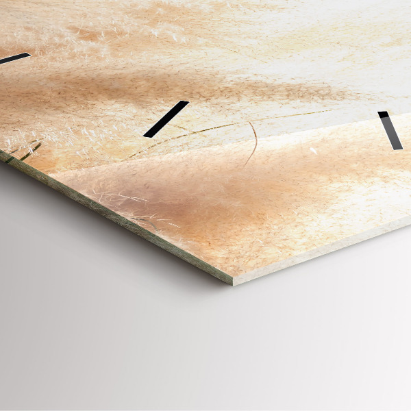 Square glass wall clock Ears of grain