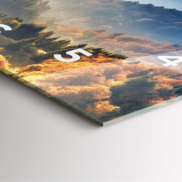 Square glass wall clock Mountain landscape