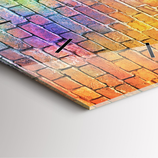 Square glass wall clock Painted wall