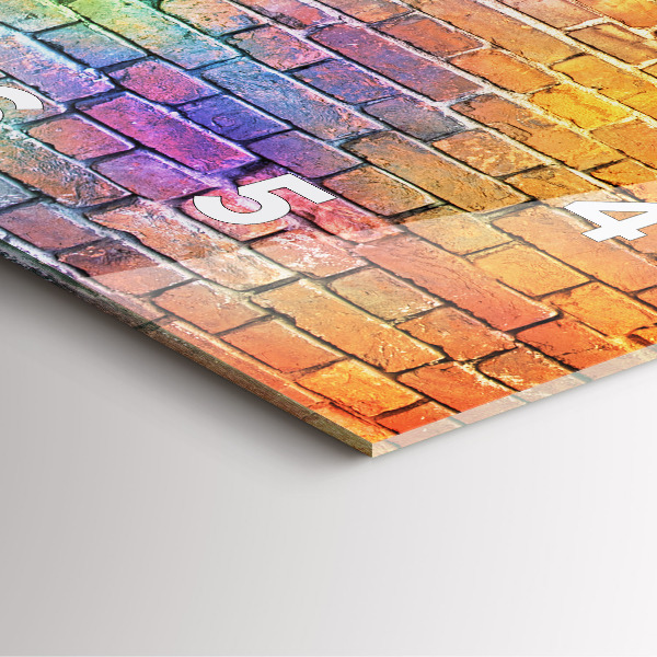 Square glass wall clock Painted wall