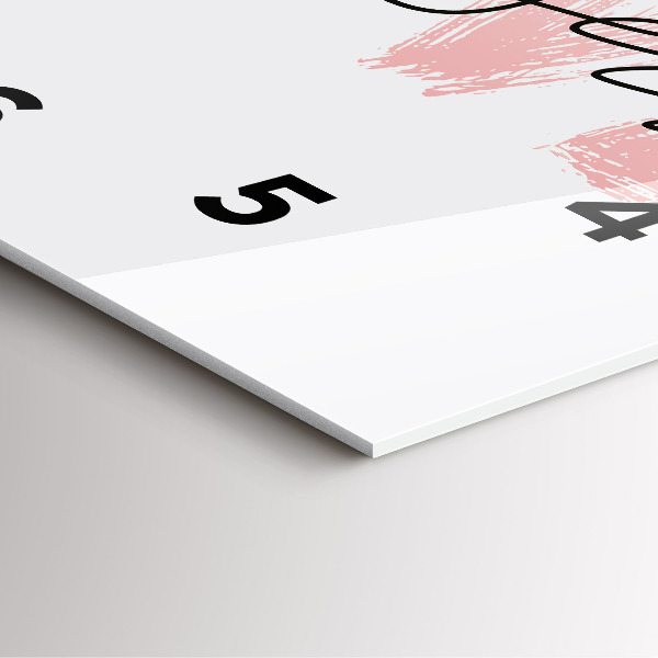 Square glass wall clock The inscription Love yourself