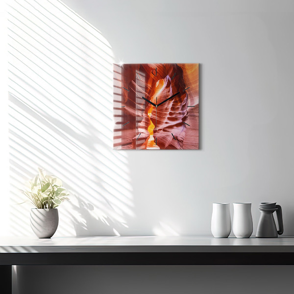 Square glass wall clock Sand Canyon