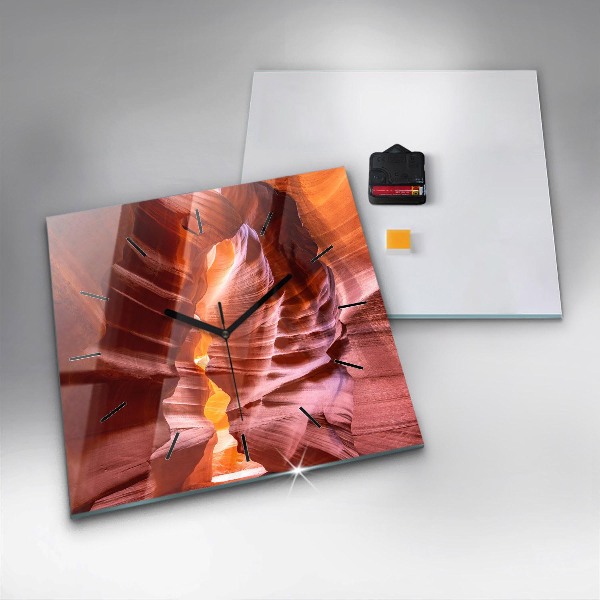 Square glass wall clock Sand Canyon